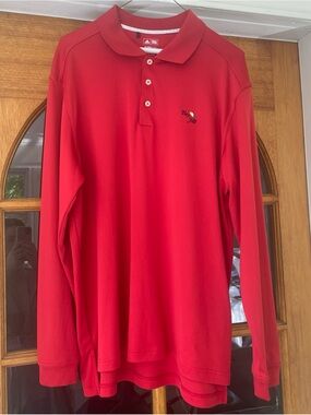 Adidas Men’s Climalite Red Long Sleeved Polo Bay Hill Country Club Size Large